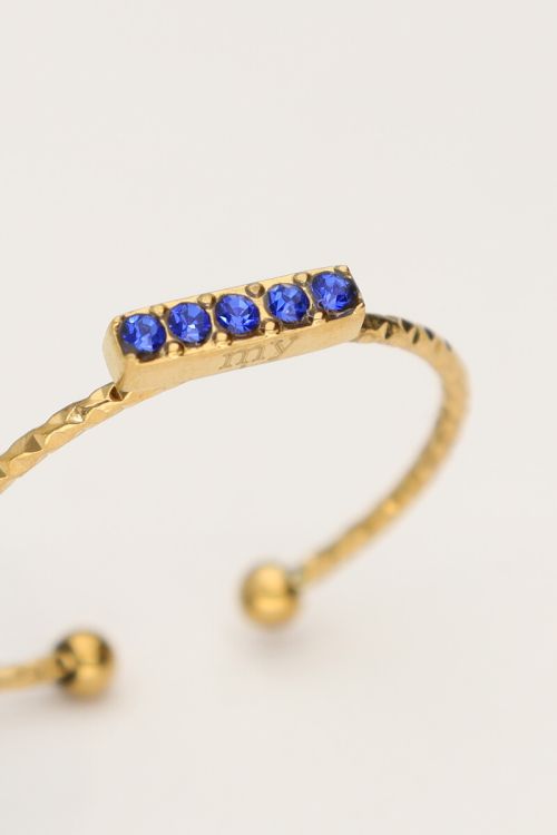 Minimalist ring with blue rhinestones | My Jewellery