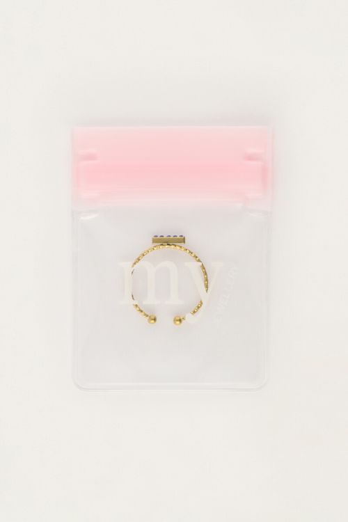 Minimalist ring with blue rhinestones | My Jewellery