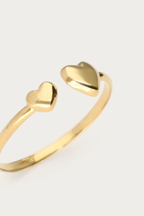 Minimalist ring with double heart | My Jewellery