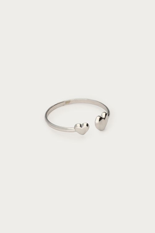Minimalist ring with double heart | My Jewellery