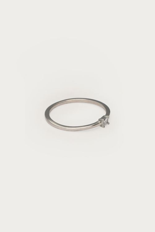 Minimalist ring with mini square rhinestones | My Jewellery