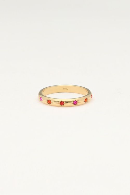 Minimalist ring with multicoloured stars | My Jewellery