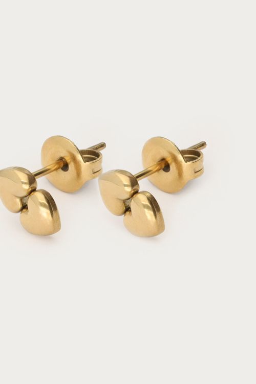 Minimalist studs double heart | My Jewellery