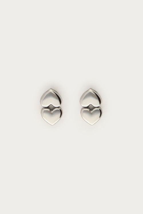 Minimalist studs double heart | My Jewellery