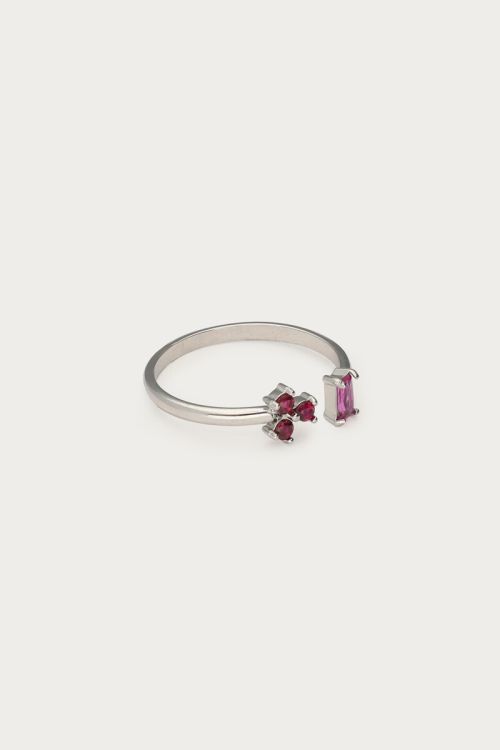 Minimalist ring with pink rhinestones | My Jewellery