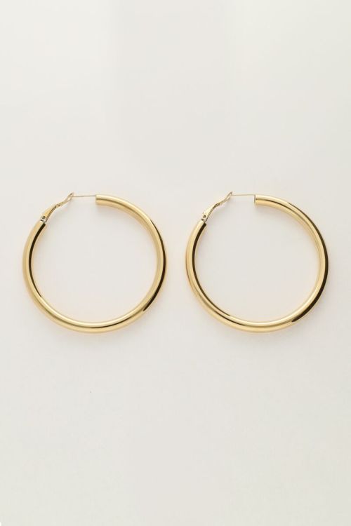 Large round hoop earrings 