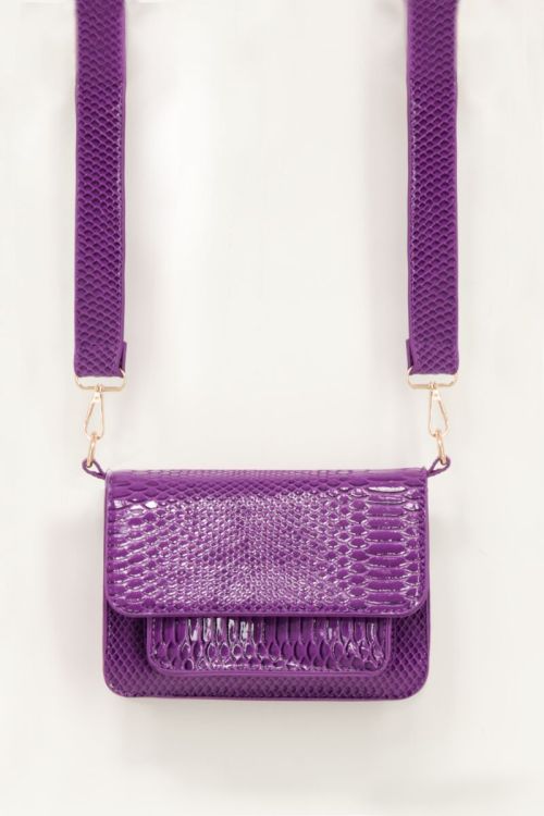 Paarse schoudertas croco design | My Jewellery