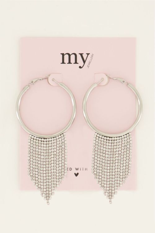 Oorringen groot met kwastjes van strass| My Jewellery