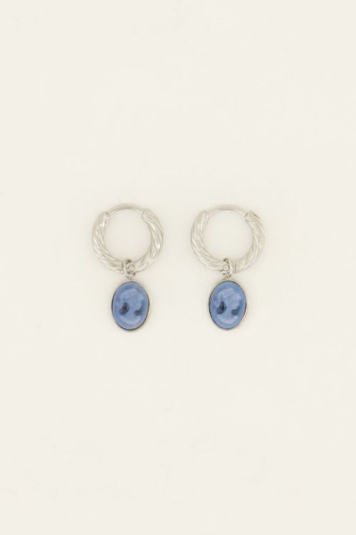 Bold Spirit blauwe cameo oorringen | My Jewellery