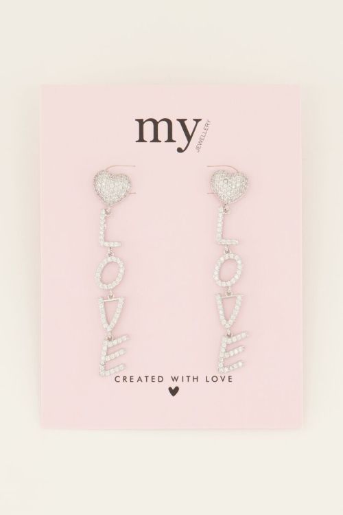 Oorhangers met love letters & strass | My Jewellery