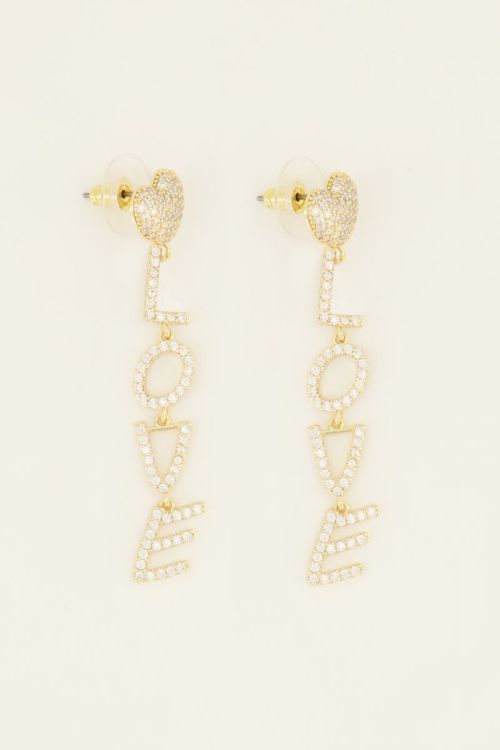 Oorhangers met love letters & strass | My Jewellery
