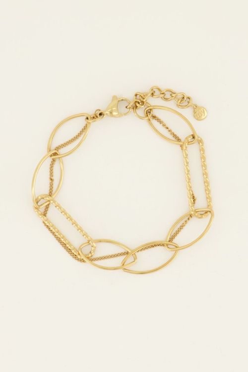 Twee dubbele armband met grove ovale schakel | My Jewellery