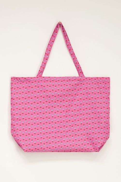 Roze shopper met bloemenprint | My Jewellery