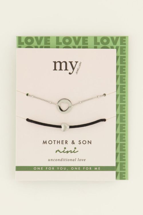 Black mother & mini bracelet | My Jewellery