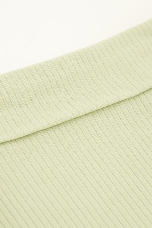 Green off-shoulder top with rib | My Jewellery