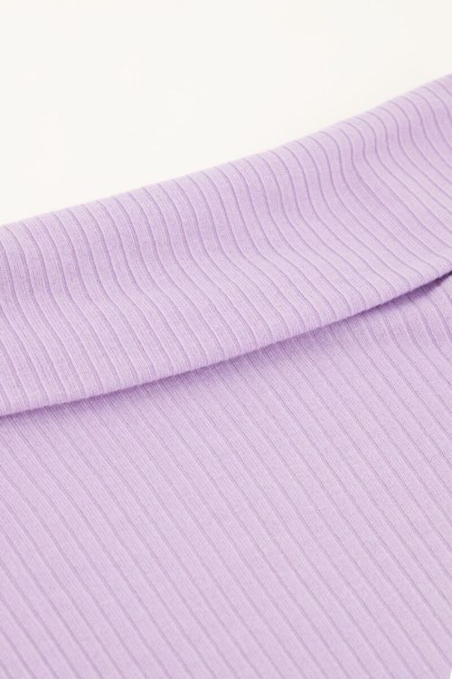 Lilac off-shoulder top with rib | My Jewellery