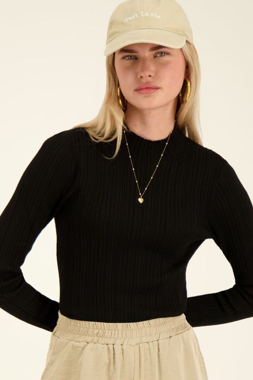 Black basic sweater ribbed | My Jewellery