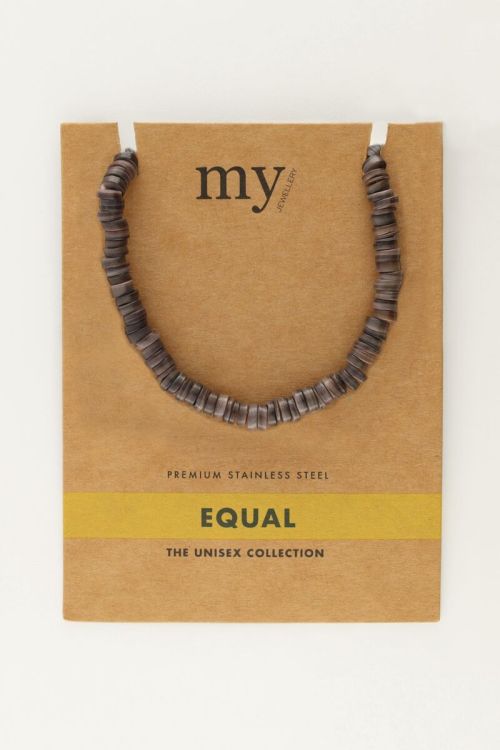 Equal necklace with black flat beads | My Jewellery