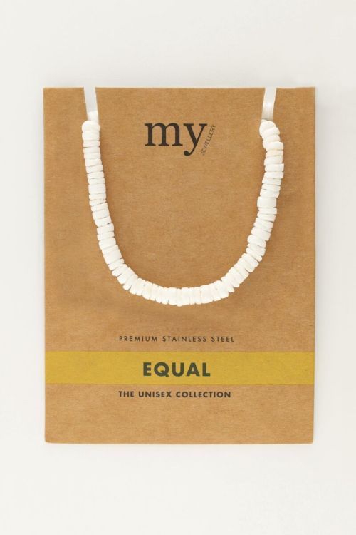 Equal necklace with white flat beads | My Jewellery