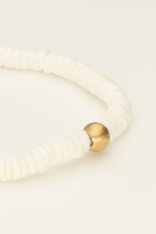 Equal bracelet with white flat beads | My Jewellery