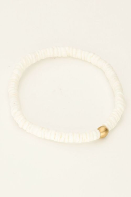 Equal bracelet with white flat beads | My Jewellery