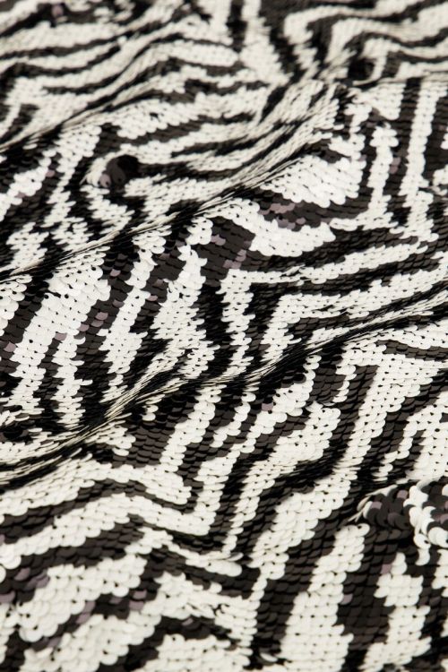 Zwart-witte zebra top met pailletten | My Jewellery