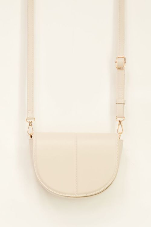 Sac beige demi-lune à bandoulière corde