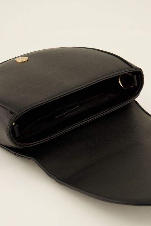 Black shoulder bag half-circle with multicoloured strap | My Jewellery