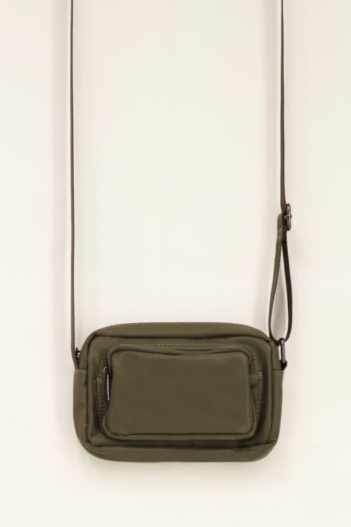 Green cross body bag with front pocket | My Jewellery