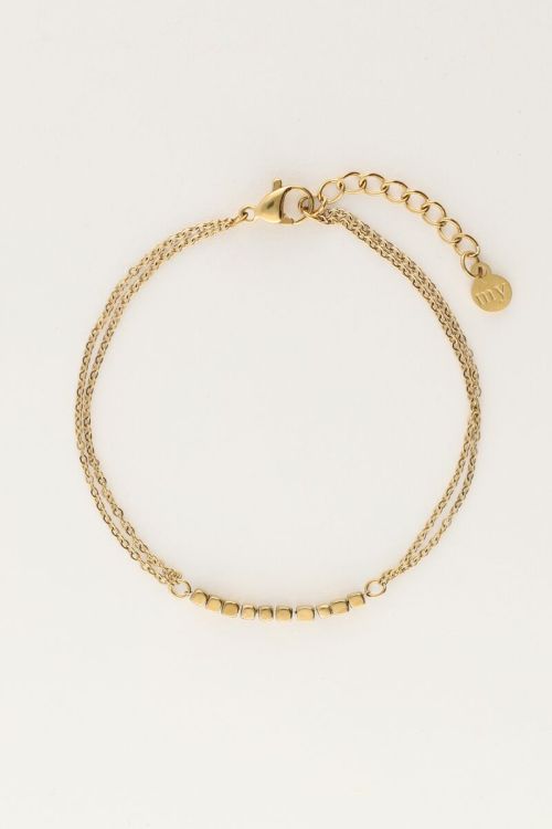 Bracelet with double chain and squares | My Jewellery