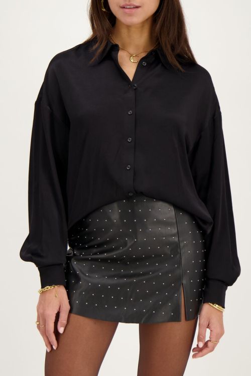 Black oversized satin blouse | My Jewellery