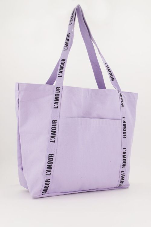 Lilac tote bag linen l'amour | My Jewellery