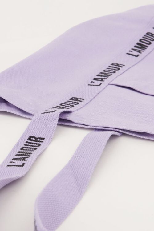 Lilac tote bag linen l'amour | My Jewellery