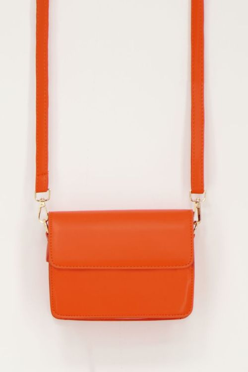 Oranje leather look crossbody tas My Jewellery