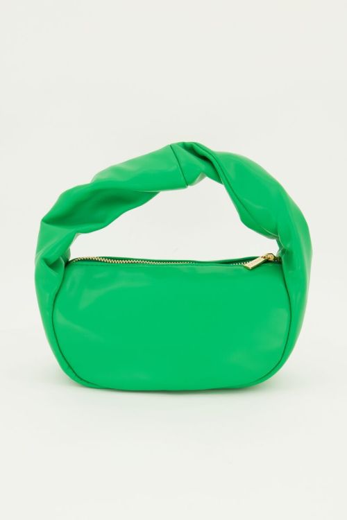Green leather-look hand bag