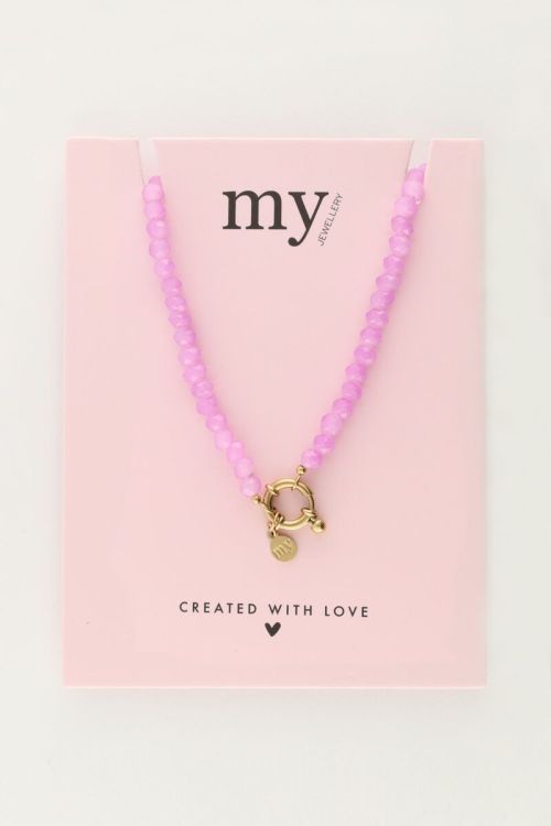 Purple beaded necklace with clasp | My Jewellery