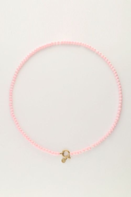 Light pink beaded necklace with clasp | My Jewellery