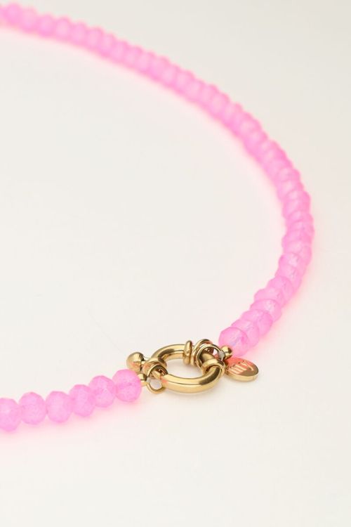 Pink beaded necklace with clasp | My Jewellery