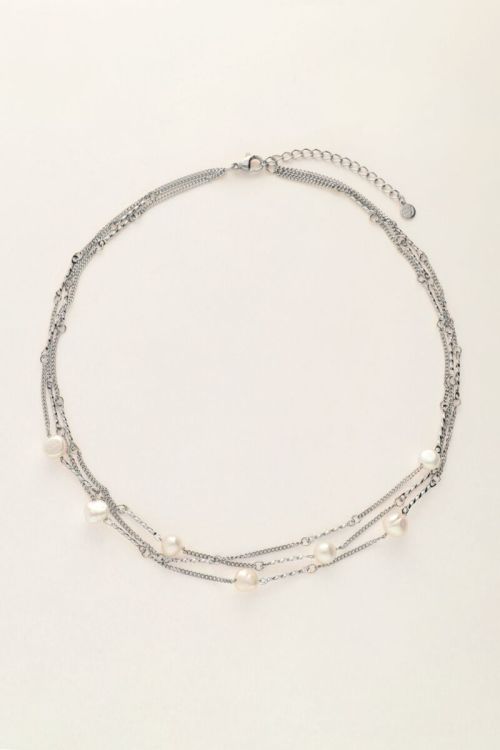 Valentine's necklace with three chains and pearls | My Jewellery