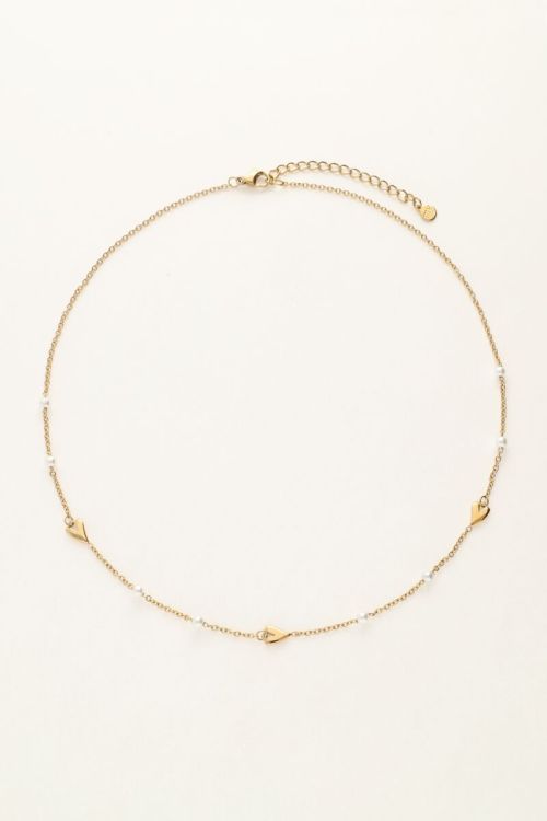 Kette mit Herzen und Kunstperlen