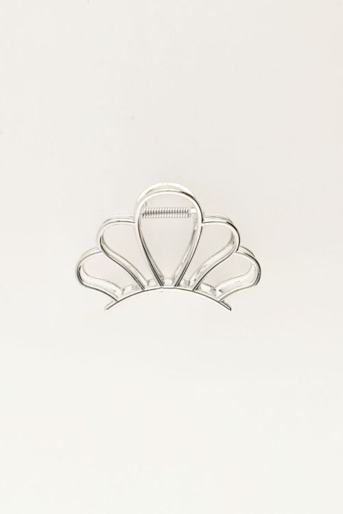 Silver coloured shell hair clip