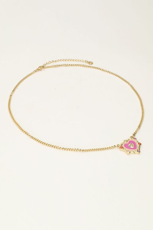 Necklace with purple heart charm and colourful stones | My Jewellery