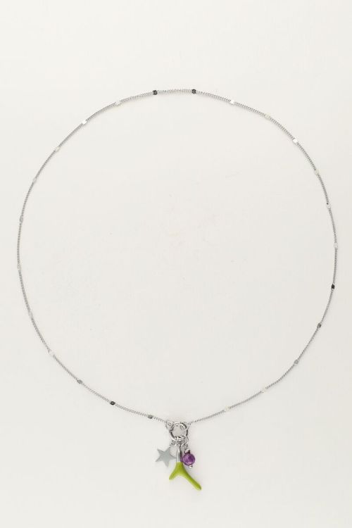Necklace with green pearl and star