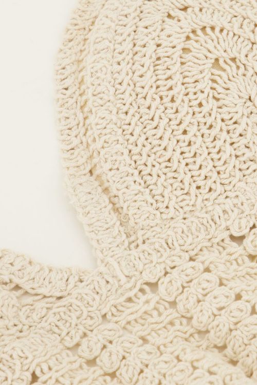 Beige crochet bralette with open back | My Jewellery
