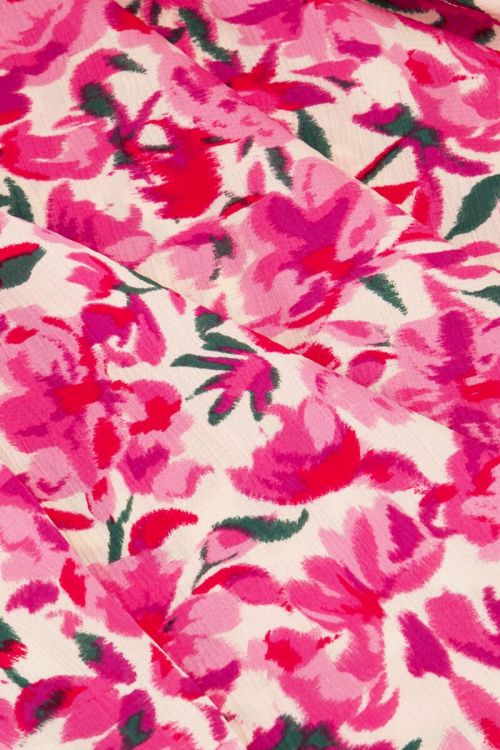 White wrap dress with pink floral print | My Jewellery