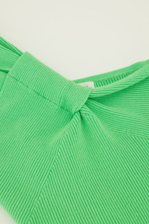 Green one-shoulder top with twisted effect | My Jewellery