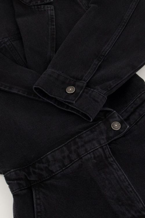 Black denim dress with lapel collar | My Jewellery