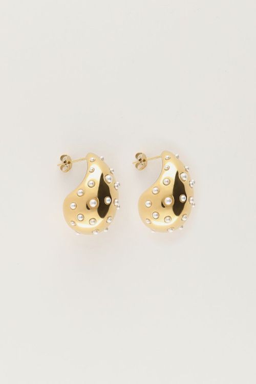 Drop earrings with faux pearls