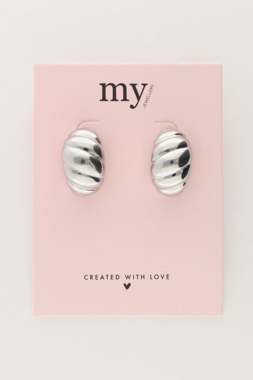 Drop earrings with ridges large | My Jewellery