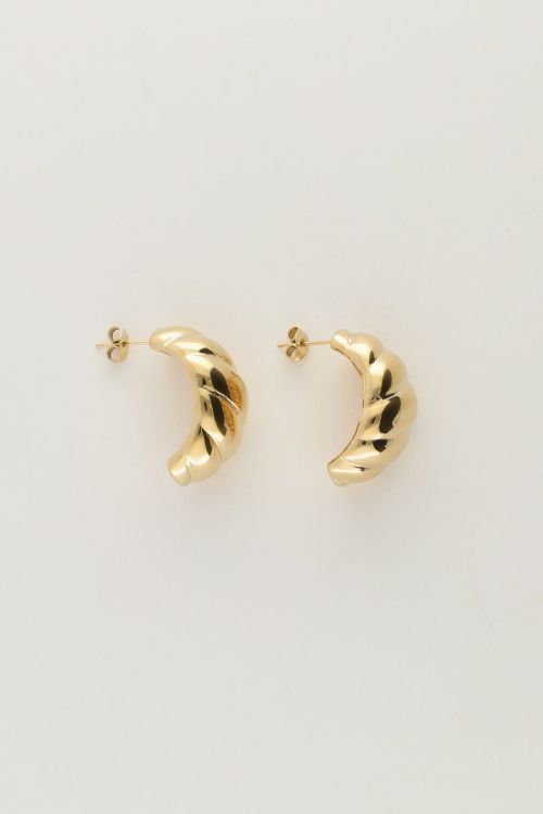 Drop earrings with ridges large | My Jewellery